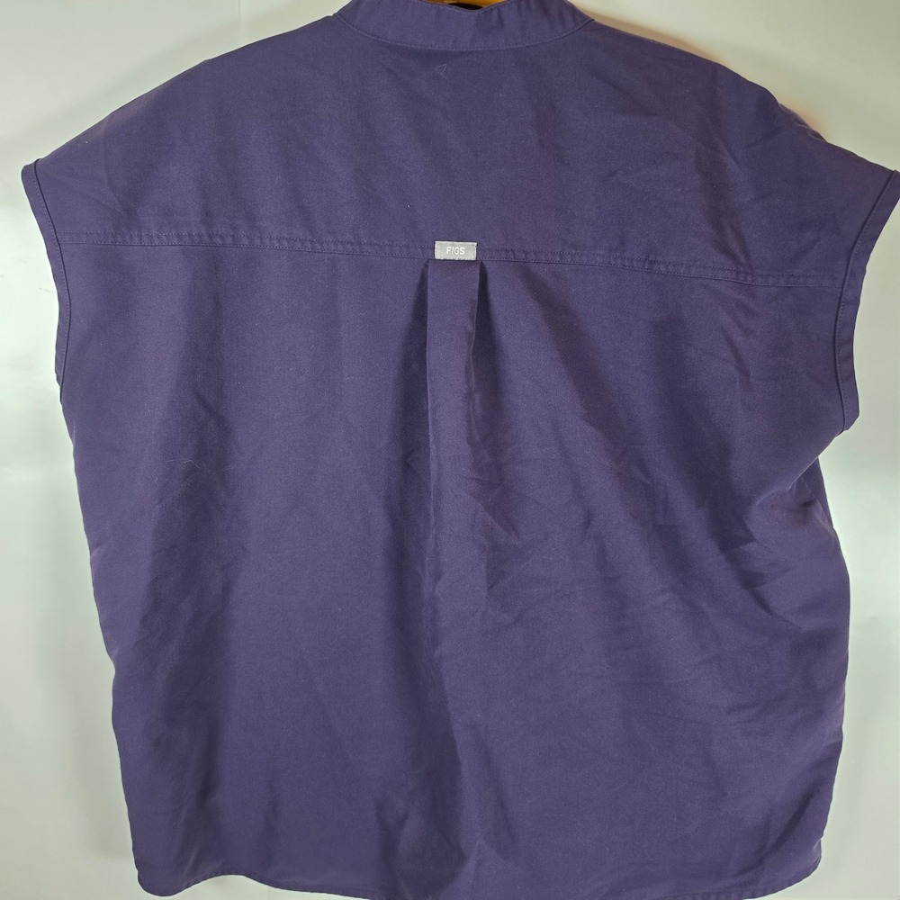 FIGS Technical Collection Purple Mandarin Collar Sleeveless Scrub Top Medium - Picture 6 of 8